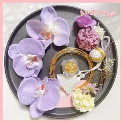 パープル紫 胡蝶蘭髪飾り 成人式 結婚式 和装前撮り白無垢 ブーケ 260107