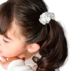 ☆ ホワイト ☆ Rora スノーフラワー ヘアクリップ ２個セット Rora ヘアクリップ キッズ 2個セット スノーフラワー お花 花びら ヘアークリップ 髪どめ 髪留め ヘアアクセサリー 髪飾り 子供 女の子 大人っぽい 卒園式 入学式 結婚式 発表会