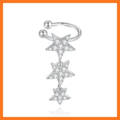 【新品】 FH.bird イヤーカフ レディース 人気 落ちない フェイクピアス「希望の星」 シルバー925 金属アレルギー対応 揺れる ジルコニア 記念日 誕生日 20代 30代 40代 女性 ジュエリー 0