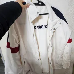 ルコックスポルティフ ダウン アウター リバーシブル 白 アイボリー XL 105