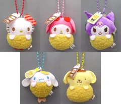 【中古】ぬいぐるみマスコット・ぬいぐるみバッジ 全5種セット 「サンリオキャラクターズ ミックスフライおくるみマスコット」