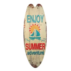 ウェルカムボード アンティーク 看板 レトロ プレート カフェ 木製 サインボード USA サーフボード カリフォルニア ウッド 西海岸 アメリカン ハワイ ヴィンテージ (⑪白ENJOY) [ALOHAMONI]