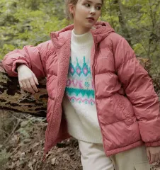 (XL 105) レディース モンベル リバーシブル 양면 フリース ボア ショートダウン ジャケット