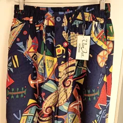 Van Jet HOMME イージーパンツ 総柄 ブルー タグ付き L