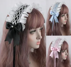 15色 ヘッドドレス ロリータ レース 即購入OK カチューシャ 髪飾り リボン ヘアアクセサリー ゴスロリ コスプレ お嬢さま ロリータファッション 学園祭 文化祭 メイド 二次会 パーティー 女子会 結婚式 髪飾
