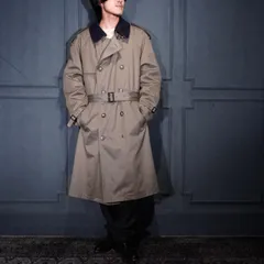USA VINTAGE LAUREN RALPH LAUREN WOOL COLLAR BELTED DESIGN DOUBLE TRENCH COAT WITH WOOL LINER/アメリカ古着ウール襟ベルテッドデザインウールライナー付ダブルトレンチコート