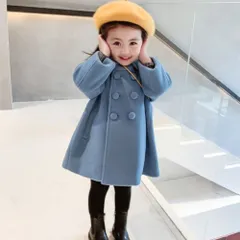☆ ブルー ☆ 130cm ☆ チェスターコート キッズ 子供 コート 女の子 チェスターコート アウター キッズコート キッズアウター ジャケット ロングコート 子供服 防寒 キッズ 子ども フォーマル 小学生 通学 通園 結婚式 発表会 可愛い おしゃれ