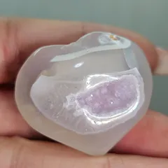 55✨瑪瑙ジオード✨ハート♥️カービング✨