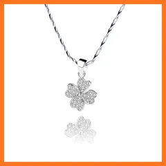 【新品】 [ABNII] ネックレス レディース 人気 四つ葉のクローバー シルバー925 45cm 調整可能 金属アレルギー対応 クローバー ペンダント アクセサリー ジュエリー ラッピング エレガント幸せな 幸運の象徴 アクセサリー 誕生日 バレンタイ 0