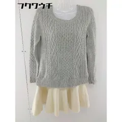 ◇ ◎ CROLLA aquagirl スカート付き 2WAY 長袖 ニット セーター 表記なし グレー ベージュ レディース 【中古】 【1106080005801】
