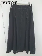 ◇ natural couture NICE CLAUP ロング フレア スカート サイズF ブラック レディース  【中古】 【1106250005570】