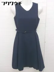 ◇ ◎ NATURAL BEAUTY BASIC ノースリーブ 膝丈 ワンピース サイズS ネイビー レディース  【中古】 【1107210002301】