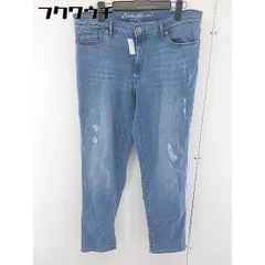 ◇ Eddie Bauer エディーバウアー ダメージ加工 ストレッチ ジーンズ デニム パンツ サイズP12 インディゴ レディース  【1109010005209】