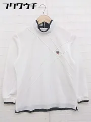 ◇ COTE DAZUR H・L ハイネック ワンポイント ゴルフ 長袖 トレーナー カットソー サイズ M ホワイト ブラック レディース  【中古】 【1109020010040】