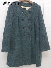 ■ Dee Flavor ディーフレーバー 長袖 ノーカラー コート サイズ38 グリーン系 ブラック レディース  【1109070002521】