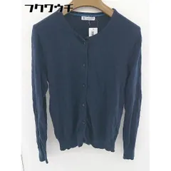 ◇ AFTERNOONTEA WARDROBE コットン ニット 長袖 カーディガン サイズ M ネイビー レディース  【1109080001903】