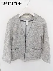 ◇ B:MING by BEAMS ビーミング by ビームス 長袖 ノーカラー ジャケット アイボリー ブラック レディース  【中古】 【1109100024752】