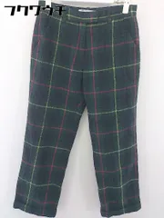 ◇ B:MING LIFE STORE by BEAMS チェック 裾ロールアップ パンツ サイズ S ダークグリーン レッド マルチ レディース  【1109150001789】