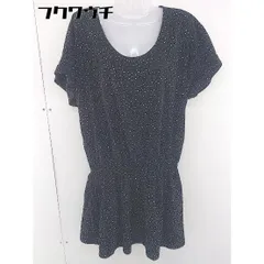 ◇ SHIPS シップス 総柄 フレンチスリーブ ミニ チュニック ワンピース ブラック系 レディース  【1109140006039】