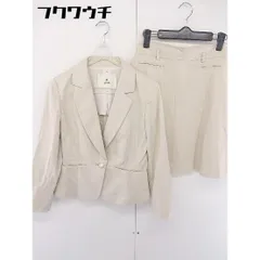 ◇ ef-de エフデ ジャケット 膝丈 スカート スーツ セットアップ サイズ7 ベージュ レディース  【1109160010498】