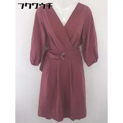 ◇ ◎ EVERY VERY カシュクール ボリュームスリーブ 長袖 ロング ワンピース サイズ F バーガンディー レディース  【1109220007970】