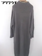 ■ Re:EDIT リエディ ハイネック ニット 長袖 ロング ワンピース サイズL ダークグレー系 レディース  【1109280006319】