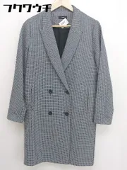 ◇ EMODA エモダ チェック 長袖 コート サイズF グレー ホワイト系 レディース  【1110060007655】
