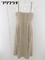 ◇ mysty woman ミスティウーマン プリーツ 切替 キャミソール ロング ワンピース サイズF ベージュ レディース  【1110120001975】のサムネイル