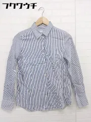 ◇ IENA イエナ ストライプ ラウンドヘム 長袖 シャツ ブラウス ネイビー ホワイト レディース  【中古】 【1110150001914】