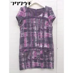 ◇ ◎ ●美品● SCOTCLUB スコットクラブ タグ付 定価1.4万円 総柄 半袖 ミニ ワンピース サイズ9号 パープル レディース  【中古】 【1110190000090】
