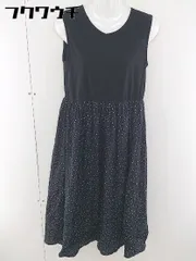 ◇ Samansa Mos2 blue サマンサモスモス ブルー 切り替え ノースリーブ ロング ワンピース サイズF ブラック レディース  【中古】 【1110250003689】