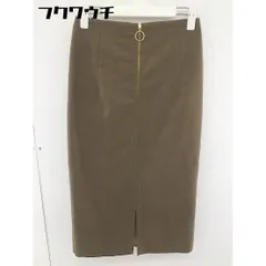 ◇ Live in comfort リブインコンフォート スエード調 ジップアップ 膝下丈 ナロー スカート サイズ36 ブラウン レディース  【中古】 【1110220015865】