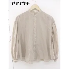 ◇ SENSE OF PLACE by URBAN RESEARCH スタンドカラー 長袖 シャツ ブラウス サイズF ベージュ レディース  【中古】 【1110220012703】