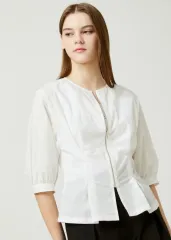 MOJO.S.PHINE モジョエスピン ウール ジップアップ ジャケット ブラウス 55サイズ