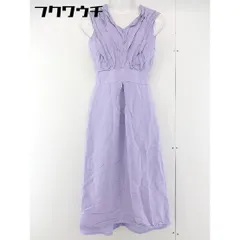 ◇ DRWCYS ドロシーズ リネン混 Vネック ノースリーブ 膝下丈 ワンピース サイズ1 パープル レディース  【中古】 【1111010003352】