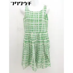 ◇ DANIEL HECHTER チェック ノーカラー ノースリーブ ミニ ワンピース サイズ 36 グリーン ホワイト レディース  【中古】 【1111160002892】