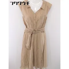 ◇ ◎ MISCH MASCH ミッシュマッシュ ベルト付 ノースリーブ ロング ワンピース サイズM ベージュ レディース  【中古】 【1111220018214】