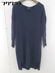 ◇ green label relaxing UNITED ARROWS 七分袖 膝丈 ニット ワンピース ネイビー系 レディース  【中古】 【1111260006509】
