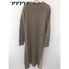 ◇ COTORICA. コトリカ サイドプリーツ 長袖 膝下丈 ニット ワンピース サイズF ブラウン レディース  【中古】 【1112010022572】