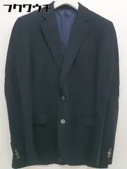 ◇ THE SUIT COMPANY ストライプ 2B 長袖 テーラード ジャケット サイズ180ｃｍ-8Drop ネイビー メンズ  【中古】 【1112090001146】