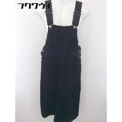 ◇ ALICIA PAGEBOY コーデュロイ ノースリーブ スリット ロング ジャンパースカート サイズF ブラック レディース  【中古】 【1112180004149】