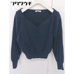 ◇ snidel スナイデル ハートネック 長袖 ニット セーター サイズF ネイビー レディース  【中古】 【1112220004641】