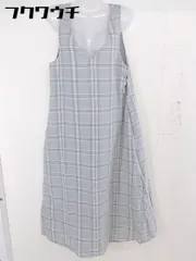 ◇ merlot メルロー チェック ノースリーブ ロング ワンピース サイズF グレー レディース  【中古】 【1112240003884】