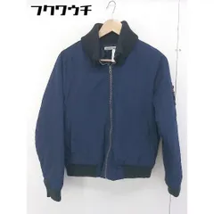 ◇ Alphabet's alphabet 中綿 長袖 ジップアップ ジャケット ブルゾン サイズF ネイビー レディース 【中古】 【1112270008514】