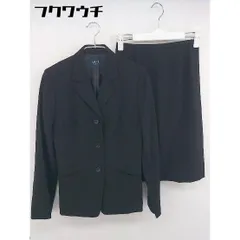 ◇ ascot アスコット 東京スタイル 3B 膝丈 シングル ジャケット スカート スーツ 上下 サイズ7 ブラック レディース  【中古】 【1112290003995】
