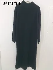 ◇ coen コーエン ハイネック サイドスリット 長袖 膝下丈 ニット ワンピース サイズF ブラック レディース  【中古】 【1202100001614】