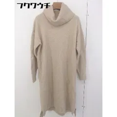 ◇ Perle Peche ペルルペッシュ ボリュームタートル 長袖 膝下丈 ニット ワンピース サイズ38 ベージュ レディース  【中古】 【1202020003514】のサムネイル