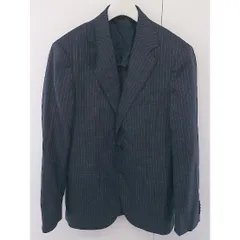 ◇ UNITED ARROWS ユナイテッドアローズ ストライプ 長袖 テーラード ジャケット サイズ46 ネイビー メンズ  【中古】 【1203170007933】