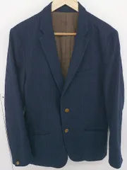 ◇ tk.TAKEO KIKUCHI ティーケータケオキクチ ストライプ 2B 長袖 テーラード ジャケット サイズ3 ネイビー メンズ  【中古】 【1203230004247】