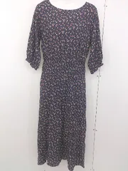◇ Kastane カスタネ 花柄 七分袖 ロング ワンピース サイズF パープル アイボリー ボルドー系 レディース  【中古】 【1203280002101】